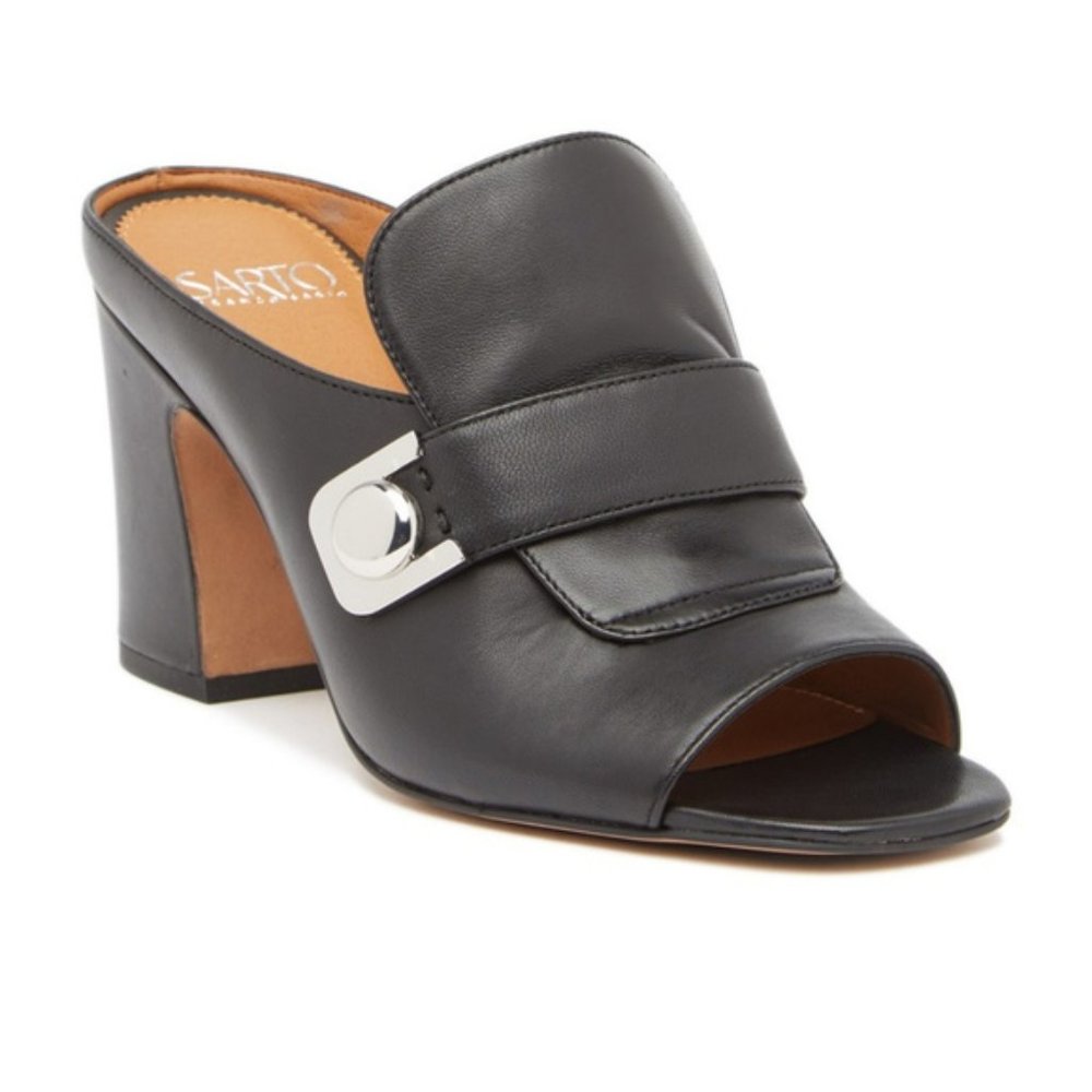 Franco Sarto Rosalie Leather Heeled Sandal NEW W/B
